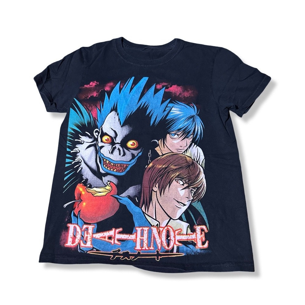 Death Note Graphic T-Shirt Mens M Black Excellent Anime Manga Ryuk Light Y2K